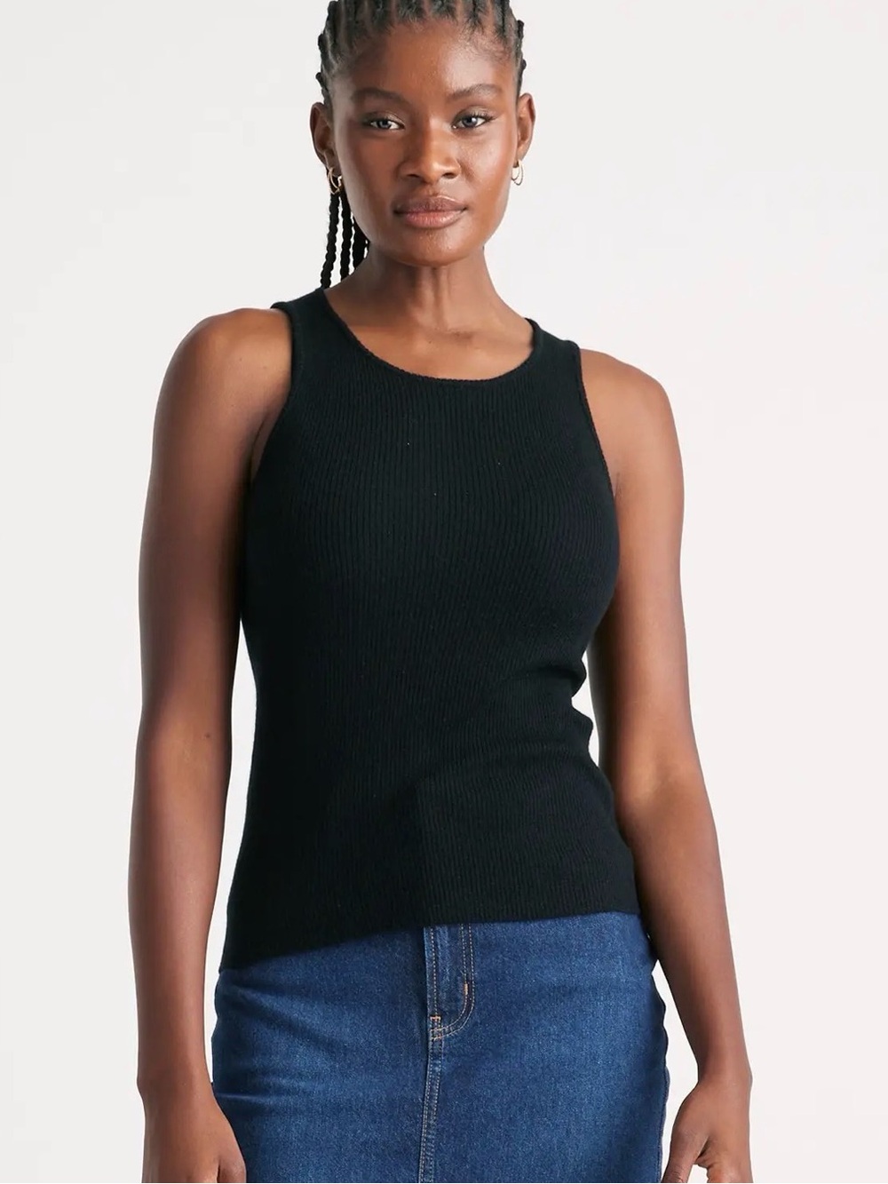 NWT Quince 100% Mongolian Cashmere Black Ribbed Tank - Size Small